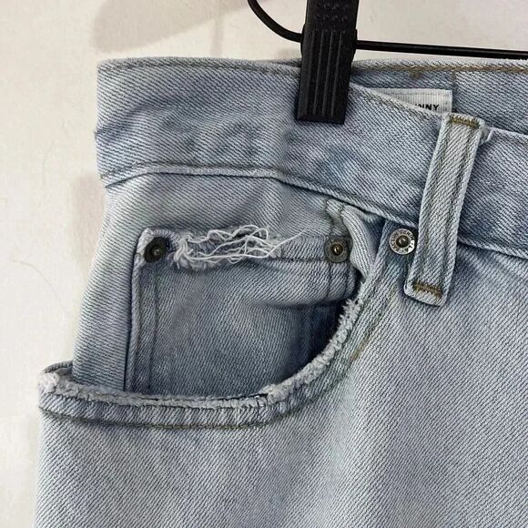 PacSun Stacked Skinny Jeans Distressed Men’s 32x32 Light Wash - Picture 9 of 16